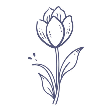 Tulip flower icon. Flat illustration of tulip flower icon for webのイラスト素材