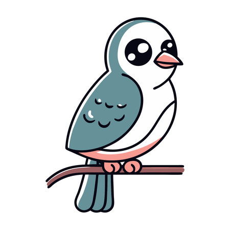 Sparrow isolated on white background. Vector illustration in cartoon style.のイラスト素材