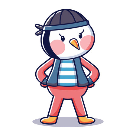 Penguin character cartoon style vector illustration. Cute penguin character.のイラスト素材