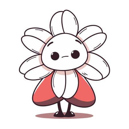 cute flower cartoon kawaii character vector illustration design graphic artのイラスト素材