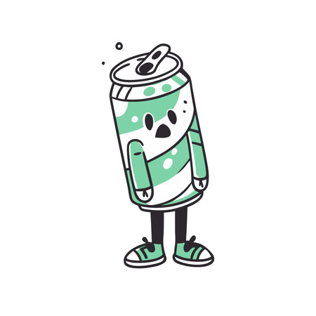 Coffee can character. Vector illustration in cartoon flat style.のイラスト素材