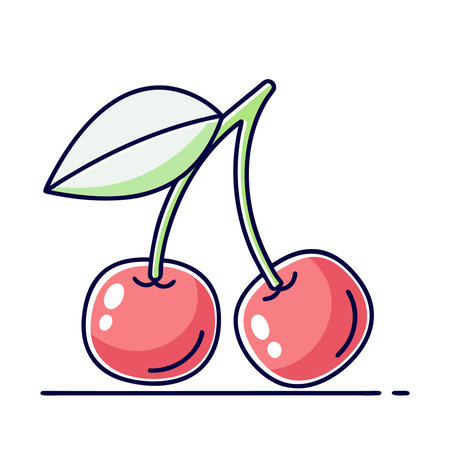 Cherry. Vector illustration of a cherry on a white background.