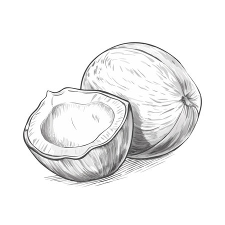 Coconut vector illustration. Isolated coconut on white background.のイラスト素材
