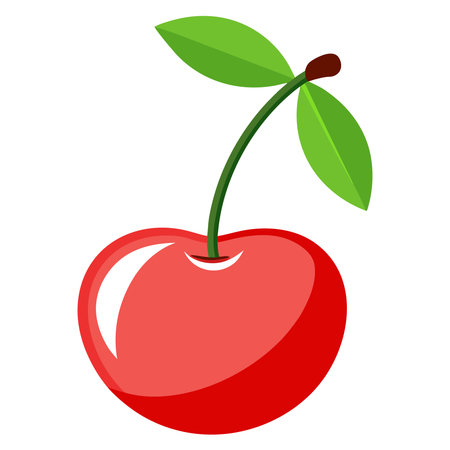 Cherries fresh fruit icon vector illustration design graphic flat style.のイラスト素材
