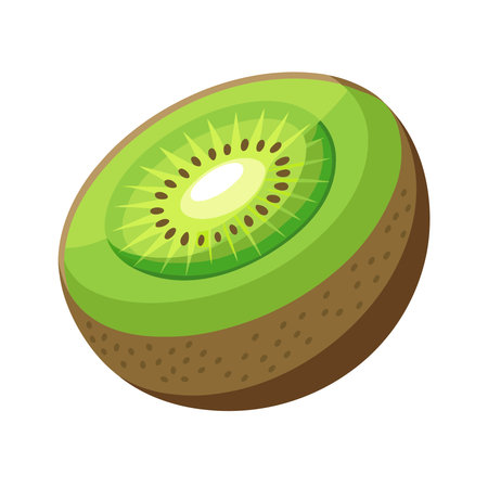 Kiwi fruit icon in isometric 3d style on a white backgroundのイラスト素材