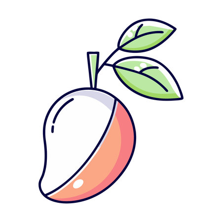 mango fruit icon over white background. colorful design. vector illustrationのイラスト素材