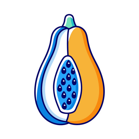 Isolated papaya fruit on a white background. Vector illustration designのイラスト素材