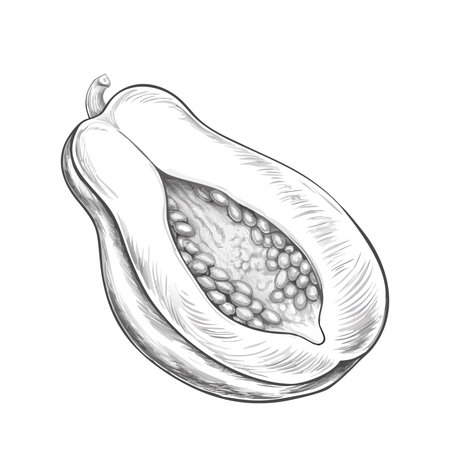 Isolated papaya fruit on a white background. Vector illustration designのイラスト素材