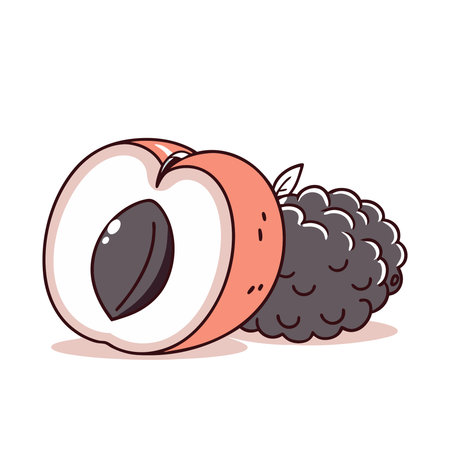 peach icon. Cartoon illustration of peach vector icon for webのイラスト素材