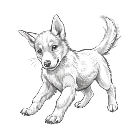 Cartoon Illustration of Cute Puppy Dog Animal Characterのイラスト素材