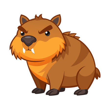 Cute Wombat Cartoon Character Illustration Isolated on White Backgroundのイラスト素材