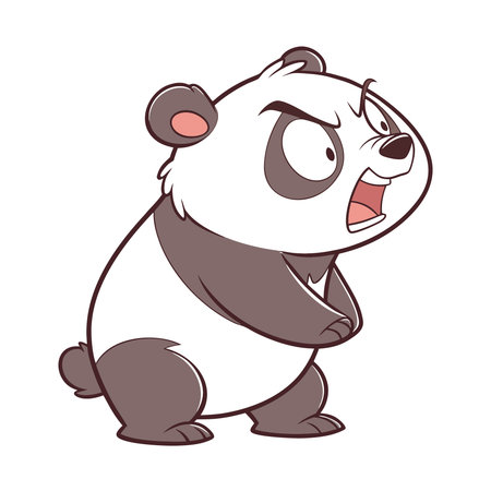 Vector illustration of cute cartoon panda. Isolated on white background.のイラスト素材