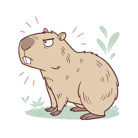 Cute Wombat Cartoon Character Illustration Isolated on White Backgroundのイラスト素材