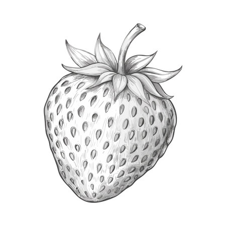 Strawberry vector hand drawn illustration. Isolated on white background.のイラスト素材