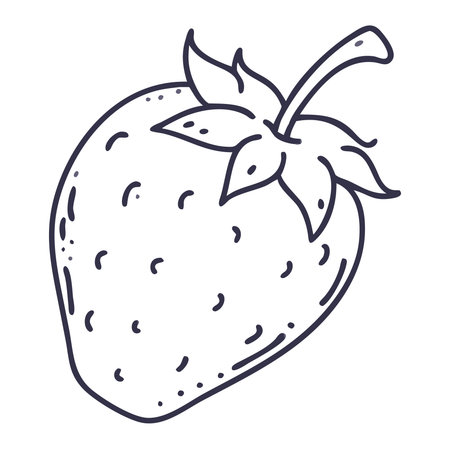 Strawberry vector hand drawn illustration. Isolated on white background.のイラスト素材