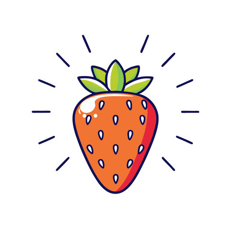Strawberry vector hand drawn illustration. Isolated on white background.のイラスト素材