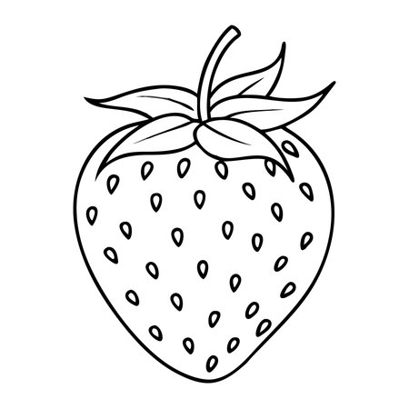 Strawberry vector hand drawn illustration. Isolated on white background.のイラスト素材