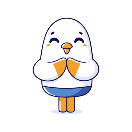 Cute cartoon penguin character. Vector illustration on white background.のイラスト素材