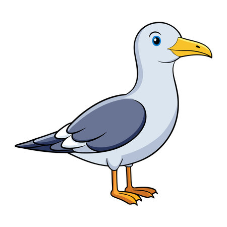 Cute seagull isolated on white background. Vector illustration.のイラスト素材