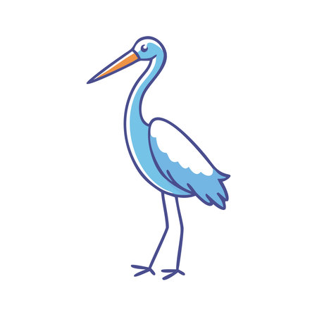 White stork isolated on white background. Stork vector illustration.のイラスト素材