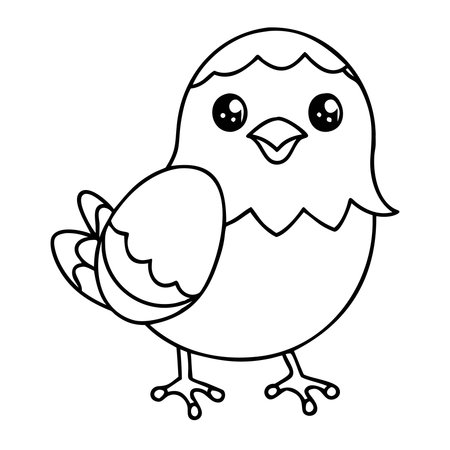 Cute chicken isolated on a white background. Vector illustration for your designのイラスト素材