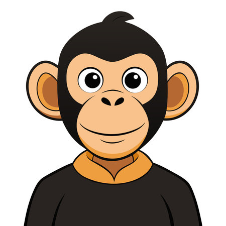 funny monkey cartoon over white background. colorful design. vector illustrationのイラスト素材