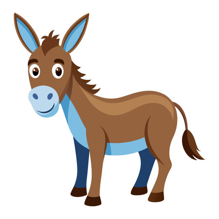Donkey isolated illustration on white background. Vector cartoon funny animal.のイラスト素材