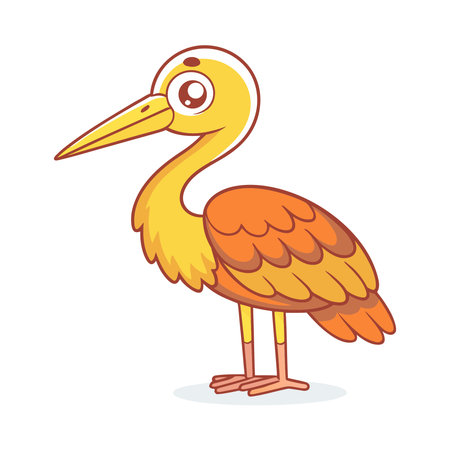 Vector image of a heron on a white background. Side view.のイラスト素材