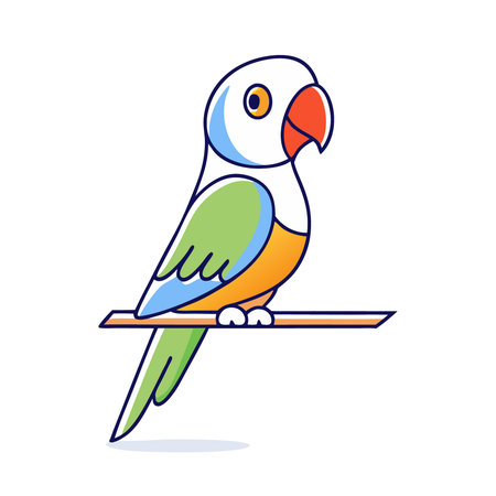 Cute parrot. Vector illustration. Isolated on white background.のイラスト素材
