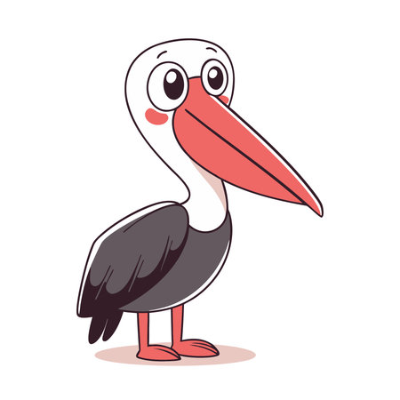 Pelican isolated on white background. Vector illustrationのイラスト素材