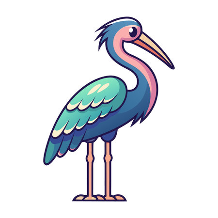 cute stork cartoon vector illustration graphic design vector illustration graphic designのイラスト素材