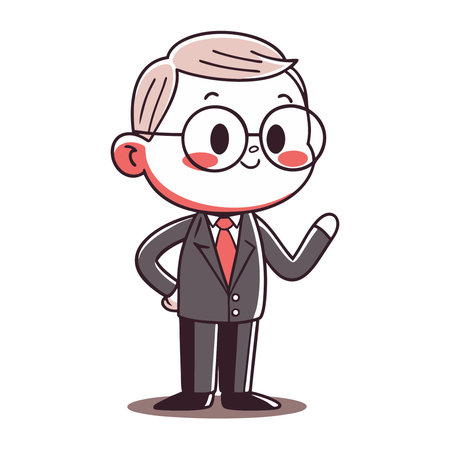 Businessman Cartoon Character Vector Illustration. Businessman cartoon character.のイラスト素材