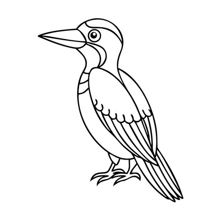 Crow icon in outline style isolated on white background. Bird symbol stock vector illustration.のイラスト素材