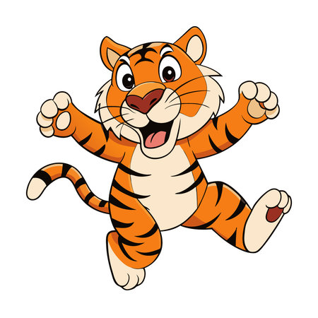 Tiger. Vector illustration. Isolated on a white background.のイラスト素材