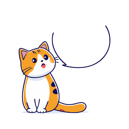 cute cartoon cat isolated on a white background. vector illustration.のイラスト素材