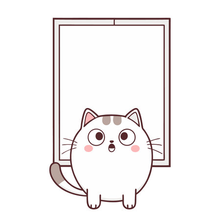 cute cartoon cat isolated on a white background. vector illustration.のイラスト素材