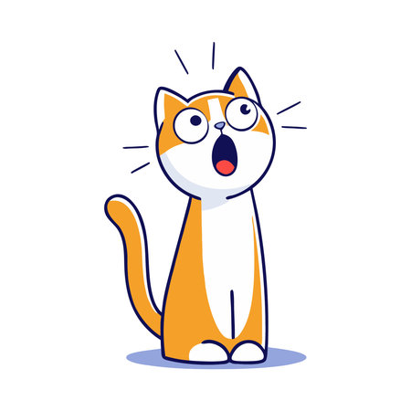 cute cartoon cat isolated on a white background. vector illustration.のイラスト素材