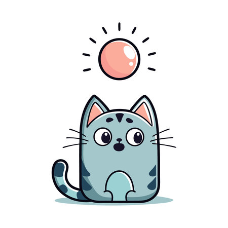 cute cartoon cat isolated on a white background. vector illustration.のイラスト素材