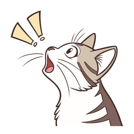 cute cartoon cat isolated on a white background. vector illustration.のイラスト素材