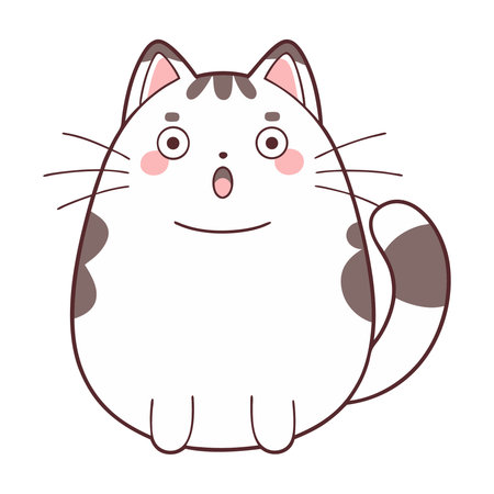 cute cartoon cat isolated on a white background. vector illustration.のイラスト素材