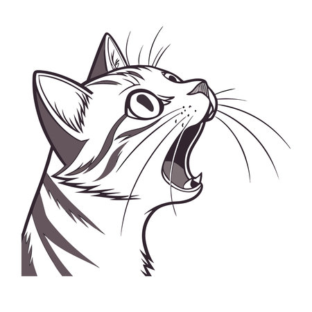 cute cartoon cat isolated on a white background. vector illustration.のイラスト素材