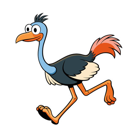 Ostrich. Vector illustration of an ostrich isolated on white background.のイラスト素材