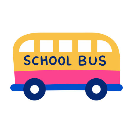 School bus icon. Flat illustration of school bus vector icon for web designのイラスト素材