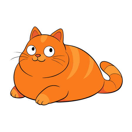 Cute cartoon orange cat on a white background. Vector illustration.のイラスト素材