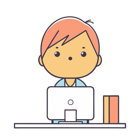 Character illustration design. Businessman using computer cartoon,eps10 vectorのイラスト素材