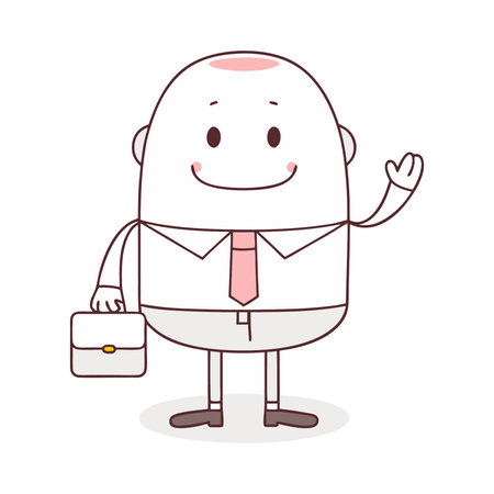 Businessman holding a briefcase. Vector illustration. Cartoon style.のイラスト素材