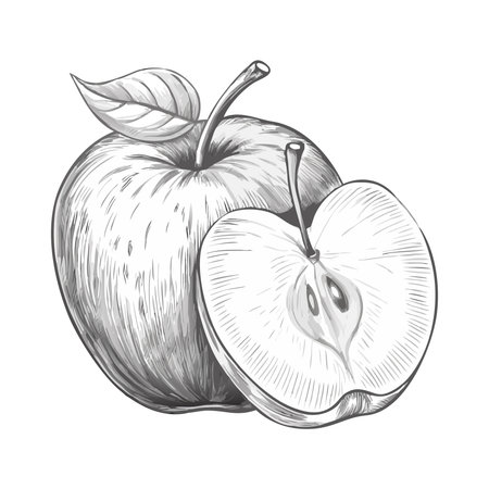 an apple isolated on white background. Vector illustration in cartoon style.のイラスト素材