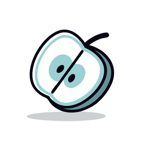 an apple isolated on white background. Vector illustration in cartoon style.のイラスト素材