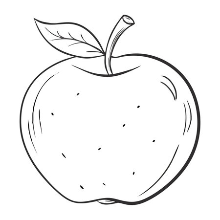 an apple isolated on white background. Vector illustration in cartoon style.のイラスト素材