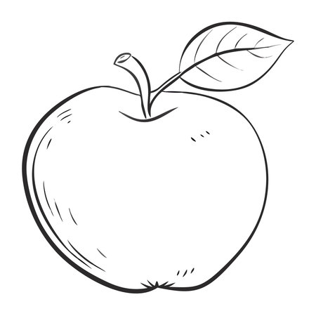 an apple isolated on white background. Vector illustration in cartoon style.のイラスト素材